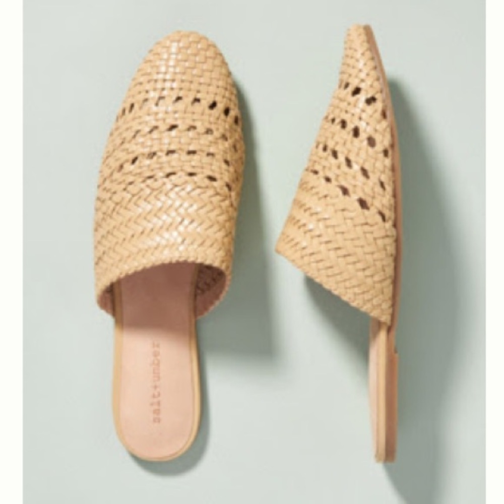 Salt+Umbr Women's Woven Leather Slides